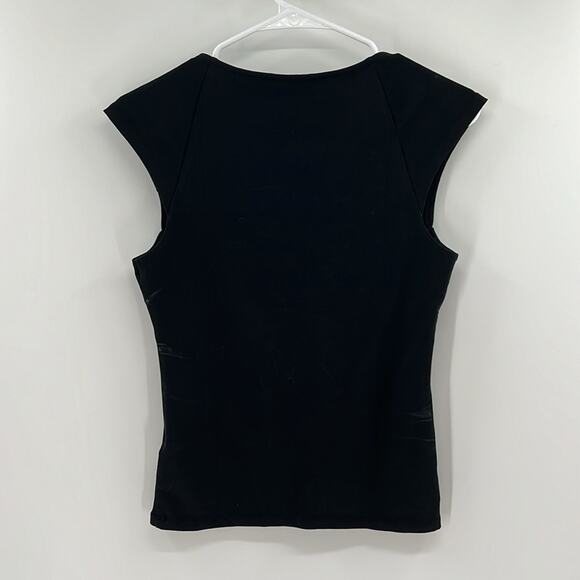 J. Crew Women's Squareneck cap-sleeve top in stretch cotton blend - Black - S - Picture 6 of 6